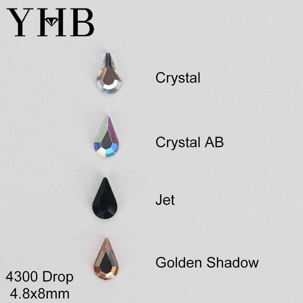 Platinum 8280 - คริสตัลแก้วกลิตเตอร์ YHB แบบติดร้อนรูปทรงหยดน้ำ สำหรับรองเท้า กระเป๋า โทรศัพท์