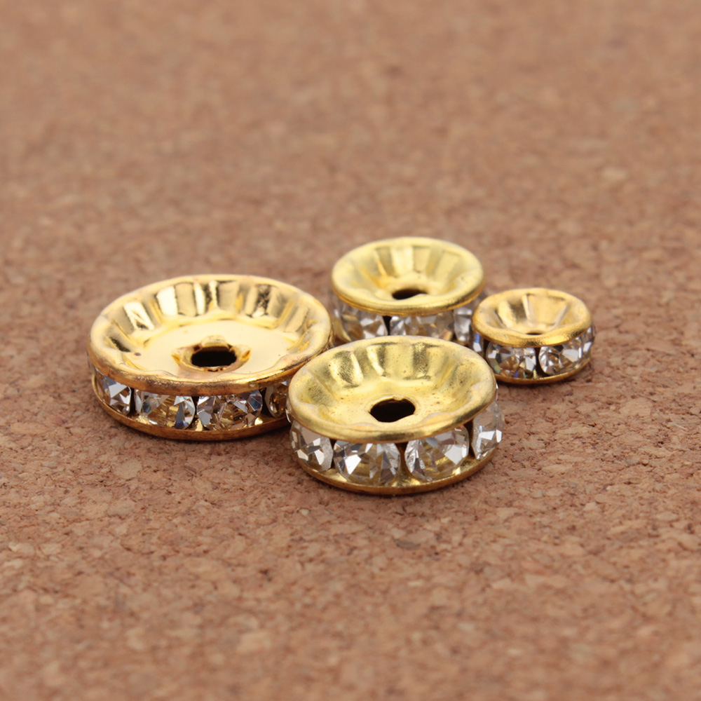 50pcs 4 6 8 10 12mm Rhinestone - Gold 6138 บทวิจารณ์และราคา